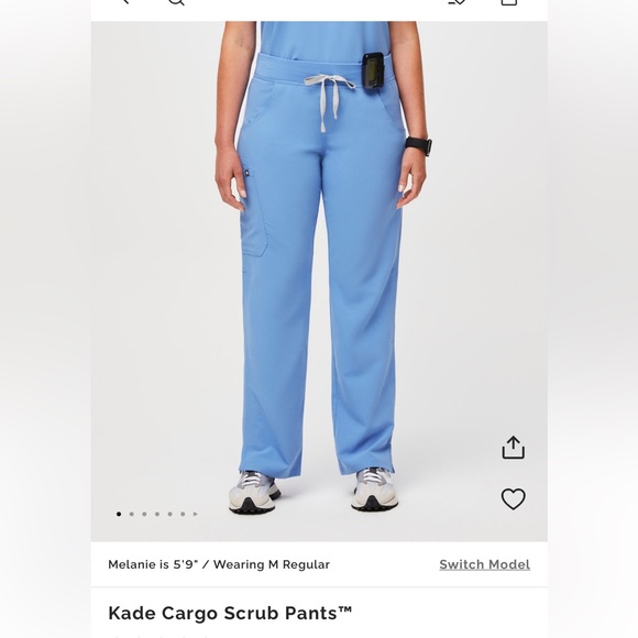 Figs Kade Cargo Scrub Pants Ceil Blue - Picture 3 of 4